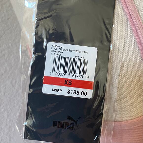 NEW PUMA X FENTY RIHANNA Lace Trim Sleepwear Cami Size XS Silver Pink Adjustable - Picture 7 of 8